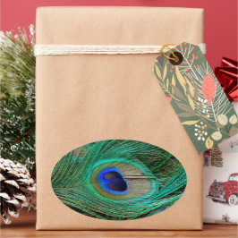 Indische Blaupfauenfresser Ovaler Aufkleber