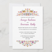 Indische Blume Elephant Orange Wedding Einladung (Vorderseite)