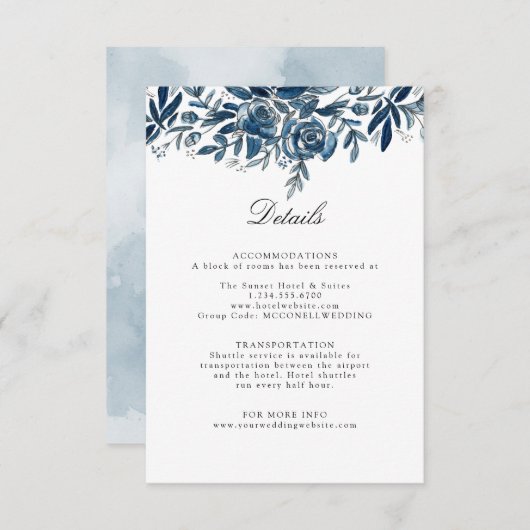 Indische Blume Hochzeitsdetails - Umschließungskar RSVP Karte (Vorne/Hinten)