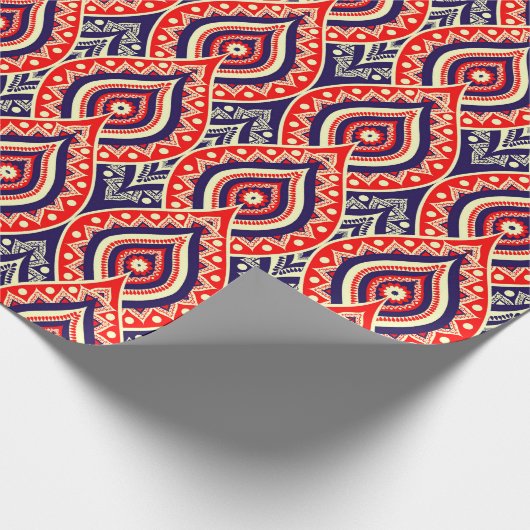 Indische Blume in Rotgoldfarbe Geschenkpapier (Ecke)