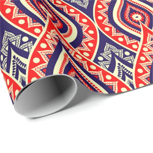 Indische Blume in Rotgoldfarbe Geschenkpapier (Rolleneckpunkt)