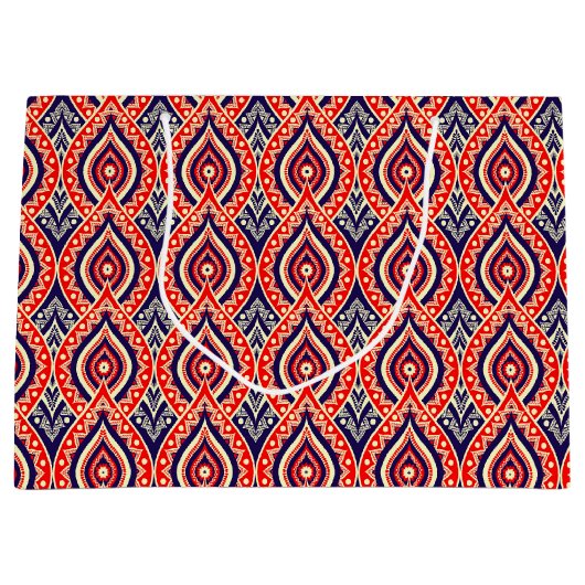 Indische Blume in Rotgoldfarbe Große Geschenktüte (Vorderseite)