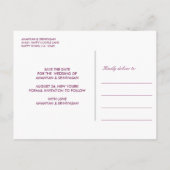 Indische Blume Lila Elefantenhochzeit Ankündigungspostkarte (Rückseite)