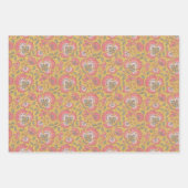 indische Blumen-Wrap-Papier-Flat Sheet Set aus 3 Geschenkpapier Set (Vorderseite)