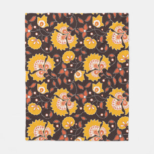 Indische Blumenfarbige Vintage Nahtlose Fleecedecke
