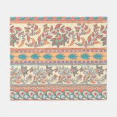 Indische Blumengrenzen Nahtloses Muster Fleecedecke (Vorderseite (Horizontal))