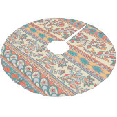 Indische Blumengrenzen Nahtloses Muster Polyester Weihnachtsbaumdecke (Schrägansicht)