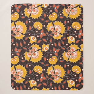 Indische Blumenkolorierte Vintage-Nahtlos Sherpadecke