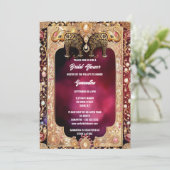 Indische Blütenelefanten Hindu Königsschmuck brida Einladung (Stehend Vorderseite)