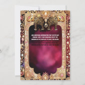 Indische Blütenelefanten Hindu Königsschmuck brida Einladung (Rückseite)