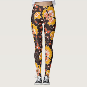 Indische Blütenfarbe Vintag Nahtlos Leggings