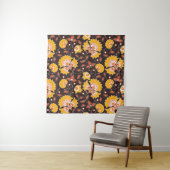 Indische Blütenfarbe Vintag Nahtlos Wandteppich (Beispiel)