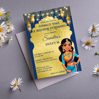 Indische Bollywood-Mädchen Geburtstagsgeschenk Einladung
