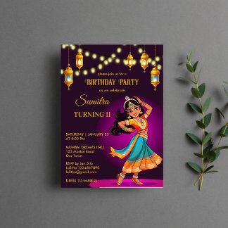 Indische Bollywood-Mädchen Geburtstagsgeschenk Einladung