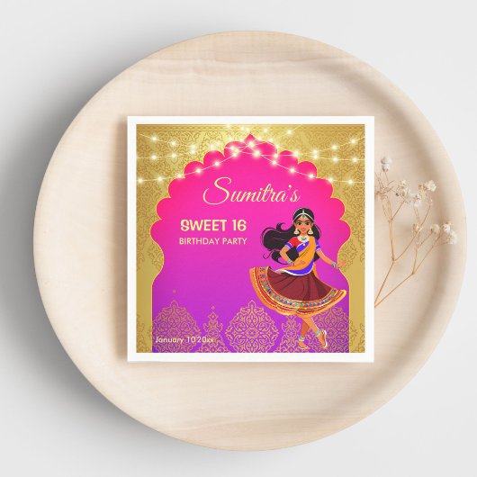 Indische Bollywood-Mädchen Geburtstagsgeschenk Serviette
