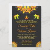 Indische Bollywood Style Hinduhochzeit Einladung (Vorderseite)