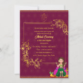 Indische Braut Mehndi Zeremonie Golden Element Gan Einladung (Vorderseite)