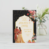 Indische Braut und Bräuche Save the Date Einladung (Stehend Vorderseite)