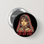 Indische Braut zu sein Bridal Desi Wedding Party D Button (Vorne & Hinten)