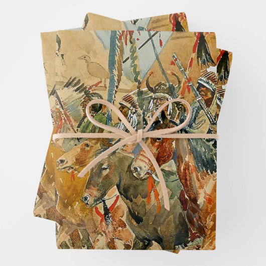 Indische Chefs mit Standards von Edward Borein Geschenkpapier Set (Beispiel)