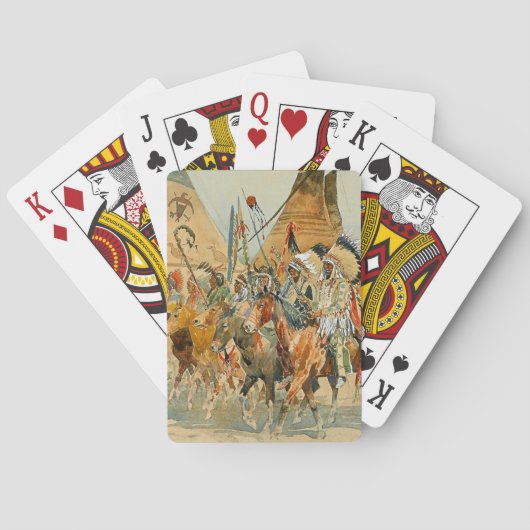 Indische Chefs mit Standards von Edward Borein Spielkarten (Rückseite)