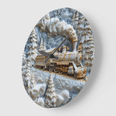 Indische einheimische Bahnkunst in ruhiger Szene Große Wanduhr (Winkel)