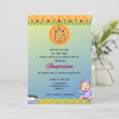 Indische Einladung "Annaprashan" für ersten Reis (Stehend Vorderseite)