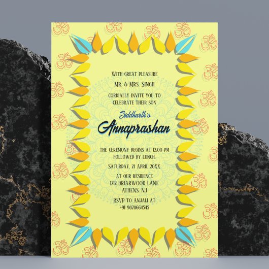 Indische Einladung "Annaprashan" für ersten Reis