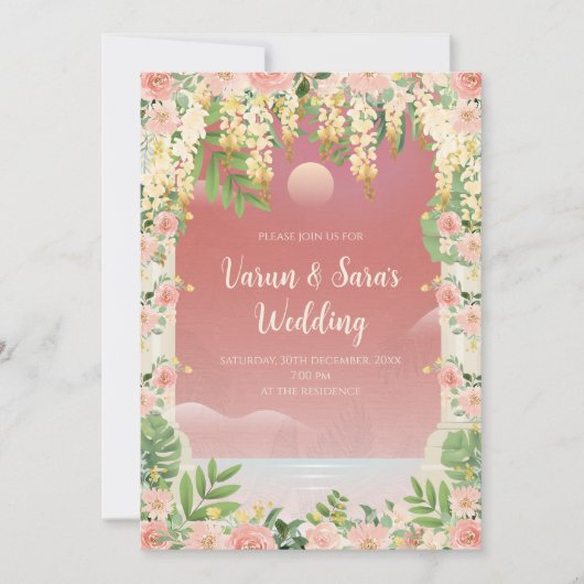 Indische Einladung indische Hochzeitskarte (Vorderseite)