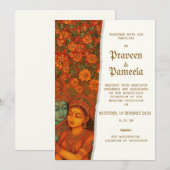 Indische Einladung mit Radhakrishna-Muralmalerei (Vorne/Hinten)