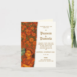 Indische Einladung mit Radhakrishna-Muralmalerei