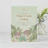 Indische Einladungen Digitale und indische Hochzei (Stehend Vorderseite)