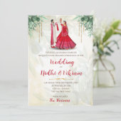 Indische Einladungen & Hindu-Hochzeitkarten (Stehend Vorderseite)