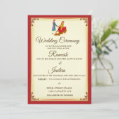 Indische Einladungskarte Einladung (Stehend Vorderseite)