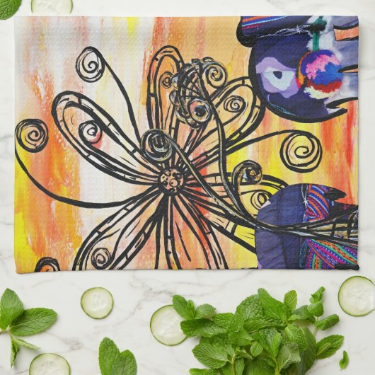 Indische Elefant-Geschirrtuch Handtuch (Gefaltet)