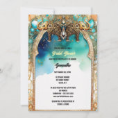 Indische Elefanten Aquarellblau traditionelle Edel Einladung (Vorderseite)