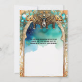 Indische Elefanten Aquarellblau traditionelle Edel Einladung (Rückseite)