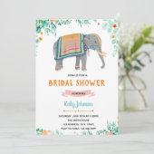 indische Elefanten-Brautparty-Party Einladung (Stehend Vorderseite)