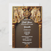 Indische Elefanten, das luxuriöse Brautparty mit B Einladung (Vorderseite)