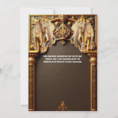 Indische Elefanten, das luxuriöse Brautparty mit B Einladung (Rückseite)