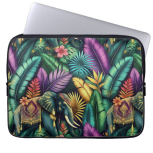 Indische Elefanten-Dschungel-Träume Nahtlose Oberf Laptopschutzhülle