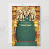Indische Elefanten goldgrüne Laternen luxuriös Einladung (Rückseite)