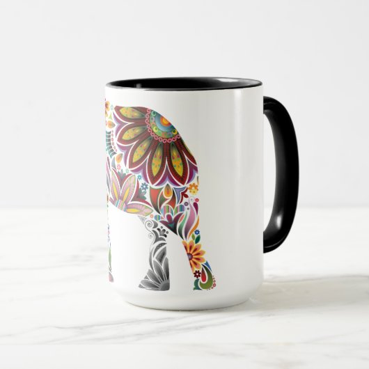 Indische Elefanten Kaffeebugs Tasse (VorderseiteRechts)