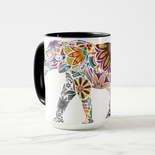 Indische Elefanten Kaffeebugs Tasse (Vorderseite Links)