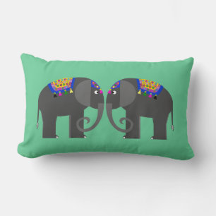 Indische Elefanten Lendenkissen Wurfkissen
