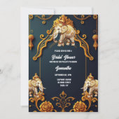 Indische Elefanten marinieren goldene königliche d Einladung (Vorderseite)