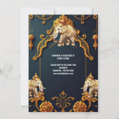 Indische Elefanten marinieren goldene königliche d Einladung (Rückseite)