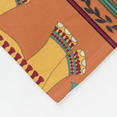 Indische Elefanten, Orange Traditional Seamless. Fleecedecke (Ecke)