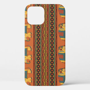 Indische Elefanten, Orange Traditionelles Nahtlose Case-Mate iPhone Hülle