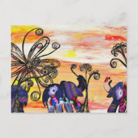 Indische Elefanten Postcard